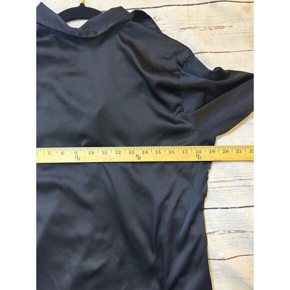 Victoria Secret Black Pajama Shirt Size Small Pink Stripe Button Up Loungewear - Picture 6 of 7